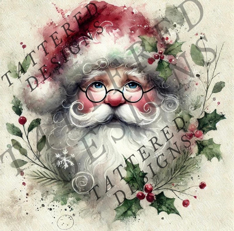 Santa Clause Watercolor Digital download